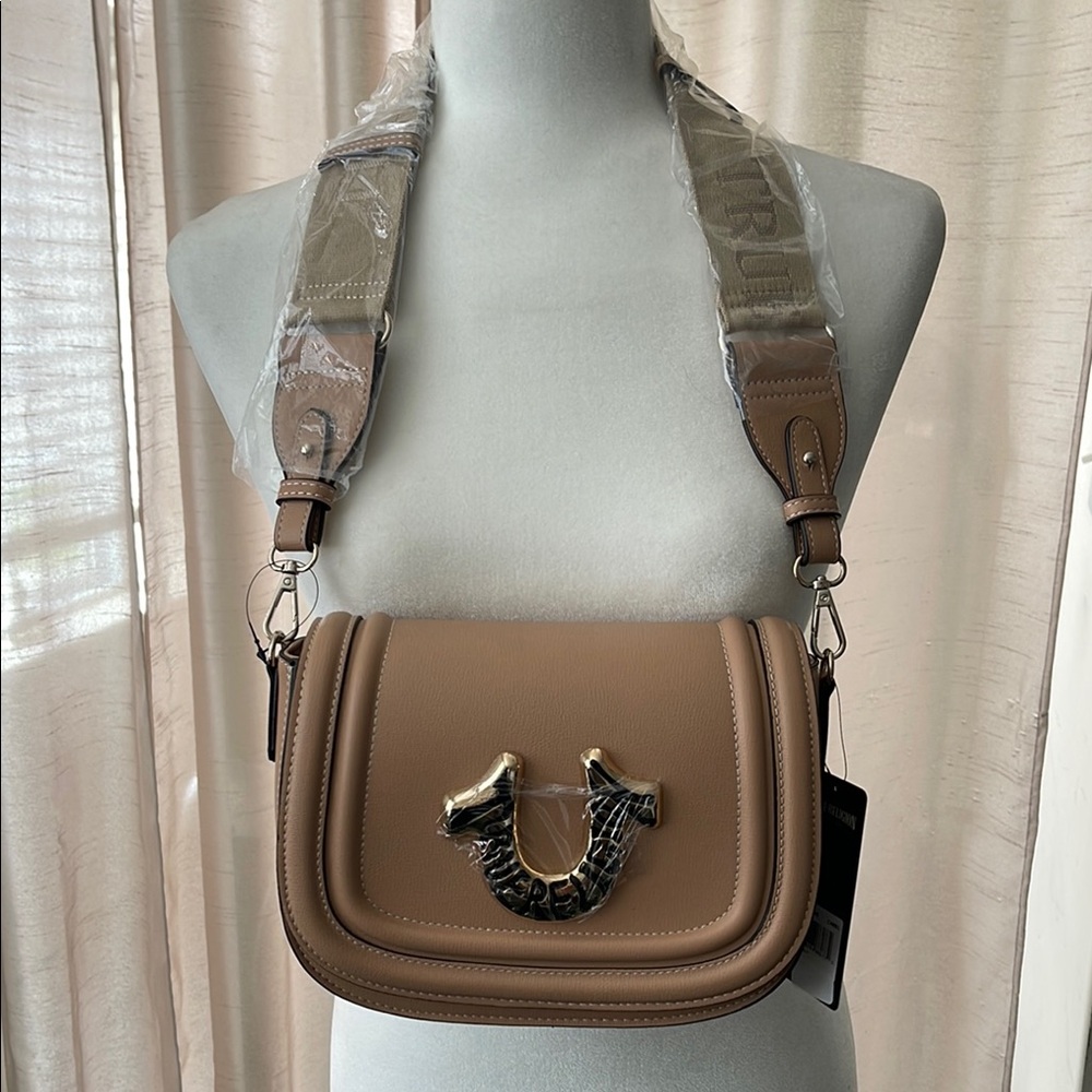 True religion camel crossbody Bag